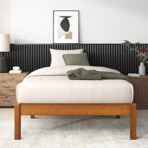 Zinus 14 Inch Ellie Bamboo Platform Bed Frame, No Box Spring Needed, Twin | Wood Slat Support, Easy Assembly, Minimalist Design, Durable Construction, Ample Underbed Storage, Brown - color: Brown, size: Twin, style: Sustainable Bamboo
