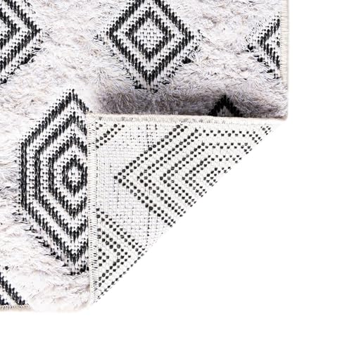 Rugs.com - Sabrina Soto Casa Rug – 6 Ft Runner Black Cotton Textured Rug Modern Hallway Runner for Entryways and Bedrooms - color: Black, size: 2'3" x 6' (Runner)