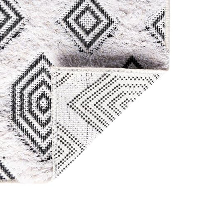 Rugs.com - Sabrina Soto Casa Rug – 12 Ft Runner Black Cotton Textured Rug – Modern Geometric Design for Hallways, Entryways, and Bedrooms - color: Black, size: 2'7" x 12' (Runner)