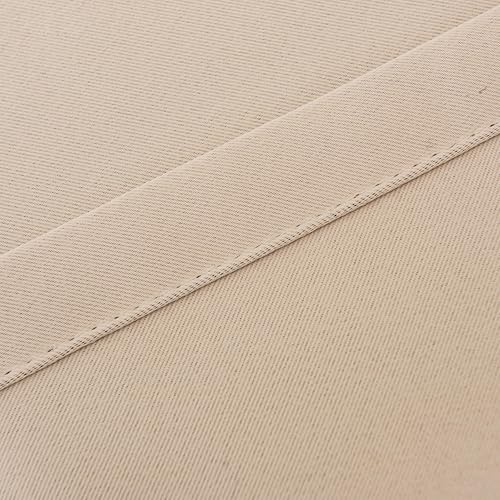 INLINAS Blackout Curtains with Sheer Overlay, Beige, 52x72 Inches | Grommet Top Double Layer Curtains for Bedroom and Living Room Thermal Reduction Light Blocking and Energy Saving, Set of 2 - color: Beige, size: 52"W x 72"L (Pack of 2)
