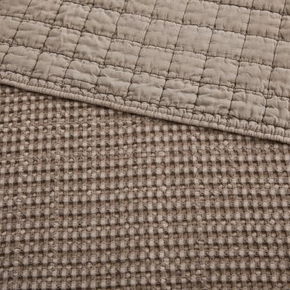 Levtex Home Mills Waffle Twin Bedspread Set (84x104in) with 1 Pillow Sham (26x20in) - Cocoa - Cotton Waffle Twin Size Bedspread Set - Lightweight, Soft, Pre-Washed - color: Cocoa, size: Twin Bedspread