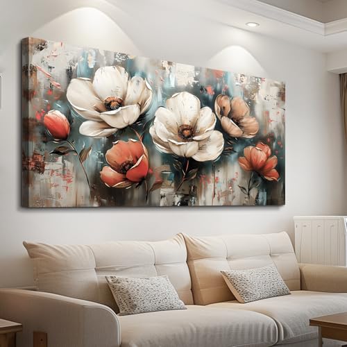 FUHAIHUA Canvas Wall Decor For Bedroom Wall Art For Living Room Office Decorations Boho Wall Paintings Flowers Landscape Pictures Artwork Aesthetic Posters kitchen Home Decor Ready To Hang 20x40 In - color: Flowers Pictures, size: 40"L x 20"W