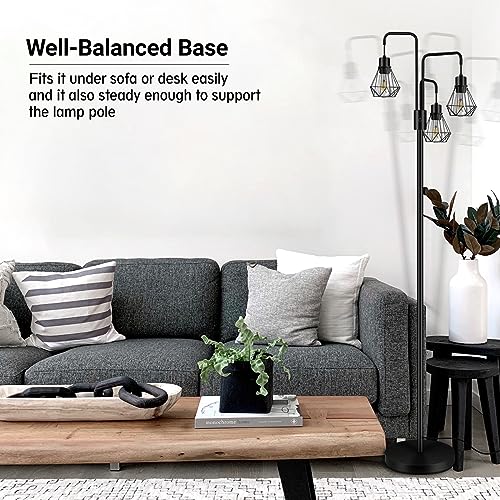 Industrial Floor Lamp,Metal Diamond Lampshade,Modern Stand Up Lamp with 3 Light, Bulbs Not Included,Simple Design Floor Lamp for Bedroom, Living Room, Office, Kids Room, Reading - color: Diamond