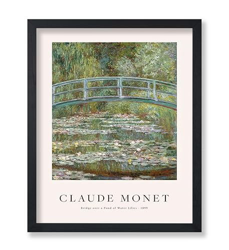 Poster Master Monet Poster - Retro Watercolor Print - Bridge Over A Pond Of Water Lilies, Abstract, Colorful, Aesthetic - 8x10 UNFRAMED Wall Art - Gift for Artist, Friend - Wall Decor for Home, Dorm - color: Style-09, size: 8"L x 10"W