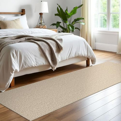 Washable Runner Rug, Non Slip Entryway Runner, 2x8 Ft, Sand/Beige | Washable Braided Runner Carpet, Non Slip Rubber Dot Backed, For Hallway, Kitchen, Entryway, Bedroom, Laundry Room, Foyer