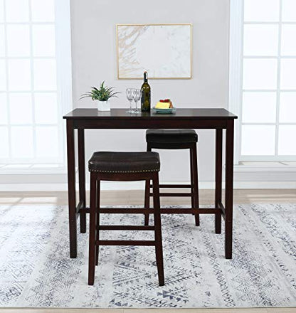 Linon Claridge Walnut 42 inch Height Bar Table - color: Walnut, size: Bar Height