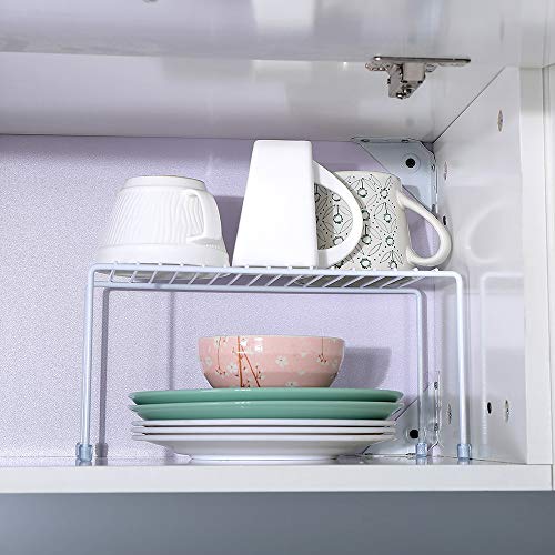 Kitchen Shelves, Cabinet Organization Mini Storage Shelf, White,Set of 2
