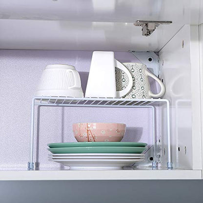 Kitchen Shelves, Cabinet Organization Mini Storage Shelf, White,Set of 2