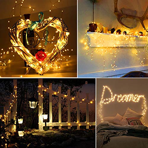Ultra Long LED String Lights 164ft 500 LEDs Copper Wire Lights, UL Listed Plug in Warm White Fairy Lights with ON/Off Switch for Bedroom Patio Wedding Party Valentines Day Decor - color: 164FT Warm White