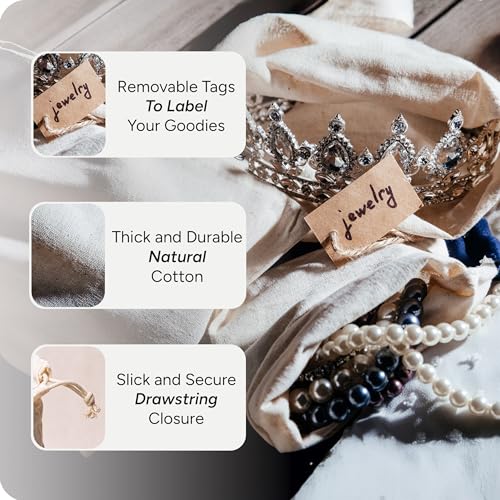 Reusable Cotton Bags - X-Small 3x4 25 Pack - Cloth Gift Bags with Drawstrings for Jewelry, Home Supplies, Makeup,DIY, Wedding, Party Favors - Muslin Fabric Pouches - size: X-Small 3x4" (25pack)