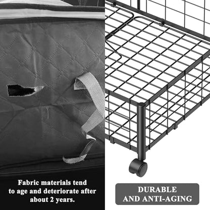 Hleelomi Under Bed Storage with Wheels, 360° Rotating, No-Assembly Underbed Storage Containers, 1 PACK - size: 1 Pack without Cover