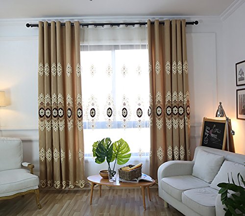 Simple Chenille Curtains, Jacquard Blackout Window Elegance Drapes/Panels/Treatments for Bedroom Living Room, 54 x 96 Inches, Top Grommets, 2 Panels | Medium Weight Fabric, Woven Texture, Soft Light Filtering, Drapes for Living Room and Dining Room Window