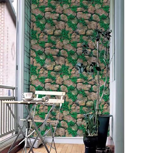 32.8ft Self-Adhesive Peel and Stick Wallpaper Stone Brick Green Wallpaper Contact Paper Fireplace Kitchen Backsplash (18"x394") - color: Green, size: 18" x 394"