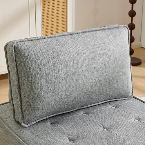 Modular Linen-Frame Sofa: Versatile Sectional for Small Apartments, Mix-and-Match Design (Light Grey) - color: Light Grey