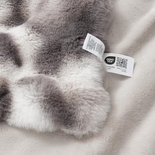 Faux Fur Throw Blanket, Ultra Soft Fuzzy Plush Bubble Blanket for Couch, Bed & Living Room, 60"x80", Tie-dye Grey - color: Tie-dye Grey, size: 60" x 80"