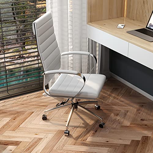 lux Modern Desk Chairs with Wheels and arms Ergo Chairs high Back Chair Computer Leather Modern Chair Leather Office Executive Chair (4020-gray) - color: 4020-gray