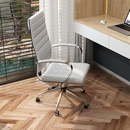 lux Modern Desk Chairs with Wheels and arms Ergo Chairs high Back Chair Computer Leather Modern Chair Leather Office Executive Chair (4020-gray) - color: 4020-gray