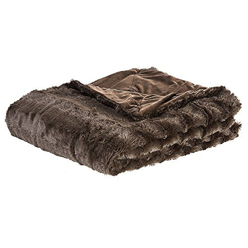 Cheer Collection Faux Fur Throw Blanket – Plush Blanket for Couch and Bed, Soft Throw Blanket, Cozy & Fluffy Fur Blanket for Snuggling, Gifting & Home Décor, Machine Washable, 60" x 70", Choco - color: Chocolate, size: 60x70