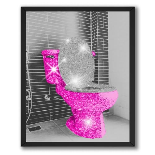 ALPINE INK CO. Pink Glitter Toilet Photography Poster - Bold Pop Style - Playful Bathroom Wall Decor for Home, Office, Bedroom, Modern Interior Design - 8x10 Unframed Print - color: Style-13, size: 8"L x 10"W