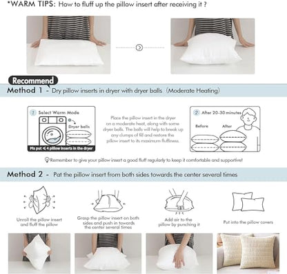 MIULEE 14x26 Inch Throw Pillow Insert for Couch Sofa Bed | Premium Virgin Filling, Soft Brushed Fabric, Rectangle Decorative Pillow, Lumbar Back and Neck Support - size: 14x26 Inch
