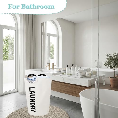 WOOHA 125L Large laundrybasket,Collapsible laundry hamper, Tall Clothes Baskets Folding Washing Bin Foldable Fabric Hamper Bags for Bedroom, Closet,Bathroom,College,laundry bag,beige - color: Beige, size: 125L-XXXL