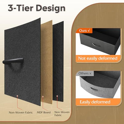 WLIVE Wide Dresser for Bedroom, 8 Drawer Chest of Drawers, Black | 8 roomy fabric drawers, Wide storage design, Bedroom or closet use, Sturdy steel frame, Smooth wood tabletop - color: Black, style: 8 Drawers