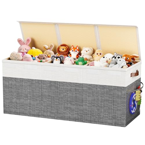Dayacoco Extra Large Toy Box, Collapsible Toy Storage, Kids Organizer, Gray | Collapsible & Sturdy. For Kids, Boys & Girls. Organizes Toys, Books & Blankets. For Playroom, Nursery & Bedroom. - color: Gray