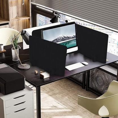 Desk Privacy Panel Set, Desk Partition Cubicle Wall Freestanding Noise-Reduction Panels Room Divider, Soundproof Partition with Support Feet for Office or Home Use (Black, 40 * 60 cm) - color: Black