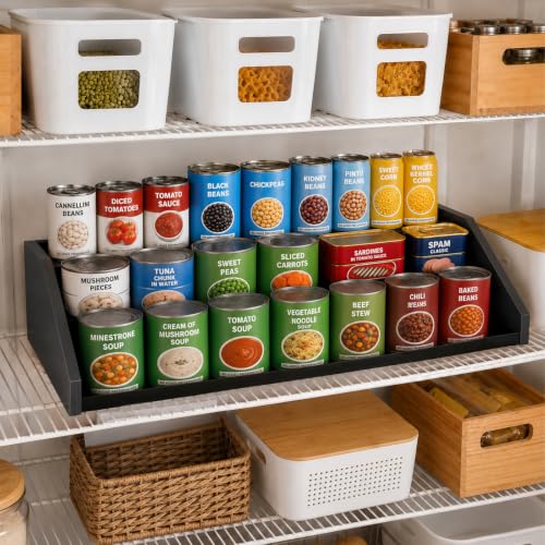 3-Tier Expandable Spice Rack Organizer, 12.8-22.6 in, Black | Adjustable, Countertop Stepped wood & iron Seasoning Organizer, Shelf for kitchen Cabinet Pantry Jars Bottles Syrup - color: Black