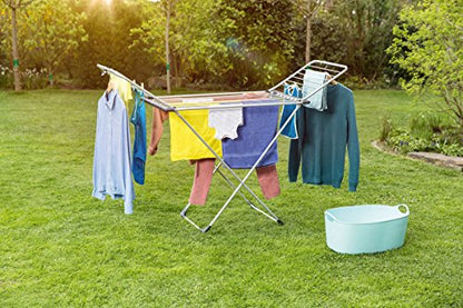 Vileda Clothes Airer, Aluminium, White, 58,5 x 19,5 x 131 cm - size: 58,5 x 19,5 x 131 cm