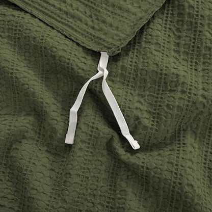 Dreamology Full Duvet Cover, Waffle Duvet Cover Full, 100% Cotton Waffle | Duvet Covers with Zipper Closure, Soft Textured & Breathable Duvet Cover Set,Bedding Duvet Cover Set 3 Pieces (Green) - color: Green, size: Full