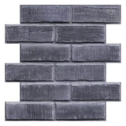 3D Faux Brick Wall Panels Peel and Stick, 10 Pcs 11.8" x 11.8" - color: Gray