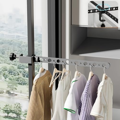 Foldable Indoor/Outdoor Swivel Folding 15-Hole Clothes Drying Rack - Black, Space-Saving, Portable, Heavy-Duty Aluminum for Small Spaces, Balcony, Bathroom, Travel & Camping Airer - color: Black, size: Swivel Folding 15-Hole