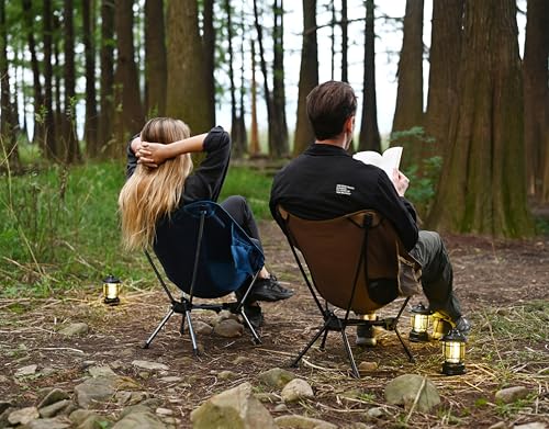 MARCHWAY Lightweight Folding Camping Chair with Spring Lock, Stable Compact Portable for Outdoor Camp, Travel, Beach, Picnic, Festival, Hiking, Backpacking (Lowback Khaki) - color: Lowback Khaki