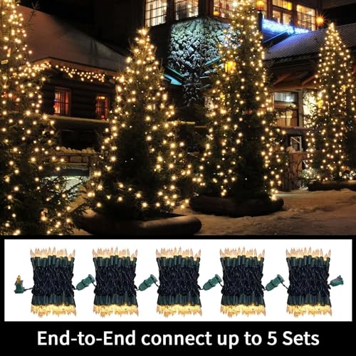 100 Count Clear Christmas Lights - 20 ft Ultra Bright White String Lights with Green Wire for Indoor and Outdoor Use, Christmas Trees, Holidays Party Patio Wedding and Garden - color: Clear