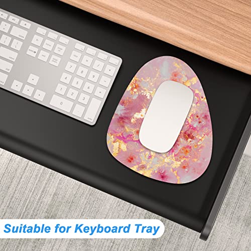 Rimilak Small Mouse Pad 6 x 7 Inch, Irregular Mini Mousepad, Gold Pink Marble - color: Gold Pink Marble, size: 7L x 6W inches