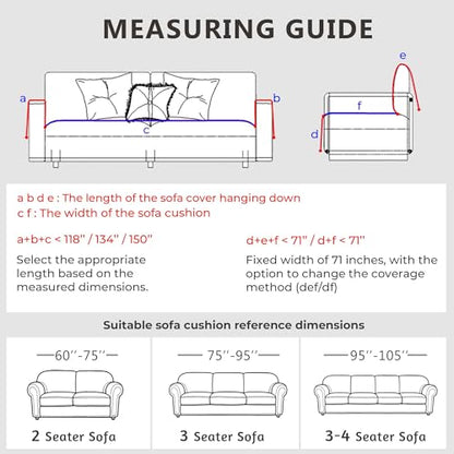 Sherpa Fleece Couch Cover for 2 Cushion Sofa, Beige, 71" x 118" – Pet Proof Sofa Covers, Heavy Duty, Scratch Resistant, Pet Friendly Furniture Cover – Easy Install, Machine Washable - color: Stripe 2 White, size: 71" x 118"