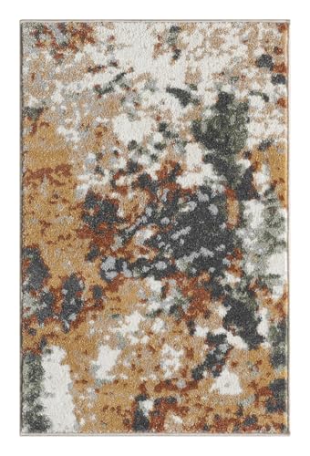 Keen Home Design Abstract Non-Shedding Entryway Rug, Soft Thick Pile, 2x3 | Polypropylene High Pile, Jute Back; Ideal For Bedside, Entryway, Home Office, Nursery - color: Skies Green, size: 2' x 3' (Rectangular)