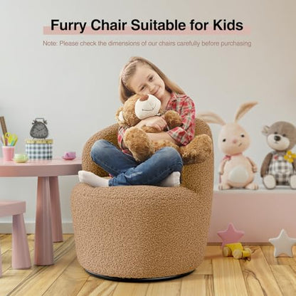 FiveWillowise Swivel Accent Chair, 360° Small Round Barrel Chairs, Modern Cozy Sherpa Padded Armchair for Living Room, Bedroom, Waiting Room, Office, Sand - color: Sand, size: 1 PC