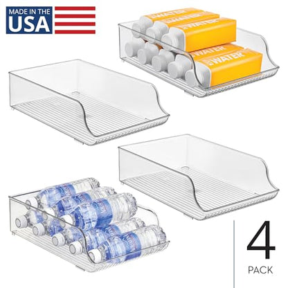 iDesign Water Bottle Organizer for Fridge, Set of 4, Clear | Made in USA - style: Pack of 4