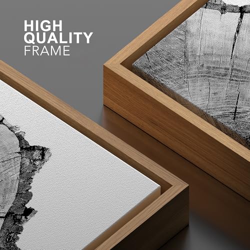 SIGNWIN Framed Canvas Print Wall Art Detailed Wood Rings of Tree Nature Wilderness Photography Realism Rustic Dramatic Grey Black and White for Living Room, Bedroom, Office - 16"x24" Natural - color: B03-21022-spl16, size: 24"L x 16"W