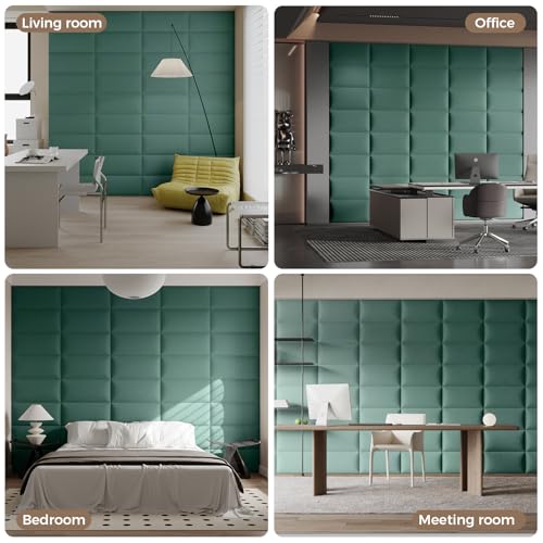 6-Piece Green Linen Upholstered Headboard Twin Size, Wall Mounted Nature-Inspired Fabric Headboard, Calming Padded Panels for Bedroom - color: Linen -Green