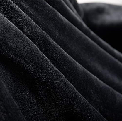 TASTHROW Large Flannel Fleece Throw Blanket, 50×70 Inch - Black | Cozy Lightweight Thick Blanket - All Seasons Suitable for Women, Men and Kids - color: Black, size: 50"x70"