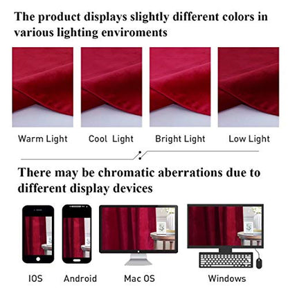 Red Thermal Insulated Curtains for Living Room, W42 x L96, 2 Panels | 300GSM Rich Velvet, Christmas Holiday Gifts, Thermal Insulated, Privacy Protect, Noise Reducing, Theater Backdrops, Hallway - color: *Autumn Series - Red, size: 42"W x 96"L (Pack of 2)