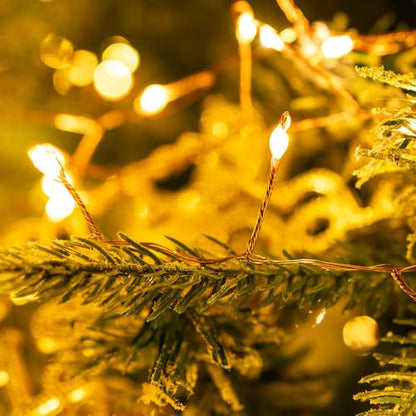 Fairy Lights Plug in, 50FT 500 LED for Christmas Decorations | Plug in Firecracker Lights with Remote, Warm White Indoor Cluster Starry Light for Bedroom Window Wedding Christmas Tree - size: 50FT 500 LED