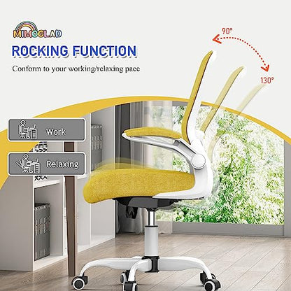 Mimoglad Ergonomic High Back Mesh Office Chair, Adjustable Lumbar Support, Thickened Seat Cushion (Modern, Jasmine) - color: Jasmine