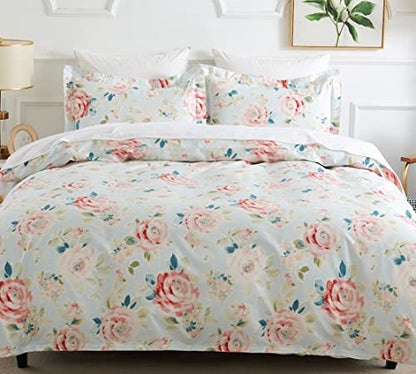 DAUAOTO Bedding Duvet Cover Full Size 82"X86" + 2 Pillowcases Set, Print Cotton Bedding for Kids Teen Girls, Rose Flower Garden - color: Pattern 4#, size: 82"x86" Full Cover + 2 Shams