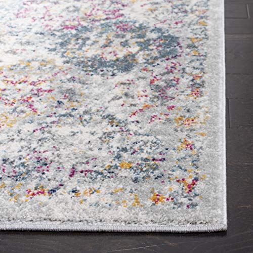 SAFAVIEH Madison Collection Runner Rug - 2'3" x 18', Grey & Gold, Boho Chic Distressed Design, Non-Shedding & Easy Care, Ideal for High Traffic Areas in Living Room, Bedroom (MAD611F) - color: Grey/Gold, size: 2'3" x 18' (Runner)