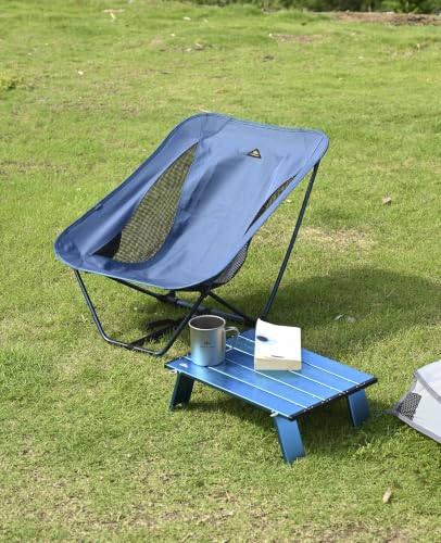 Ultralight Compact Mini Beach Picnic Folding Alu. Table with Carry Bag, Two Size (Blue - S) | with Carry Bag, for Camping Backpacking Hiking Beach Picnic - color: Blue, size: Small