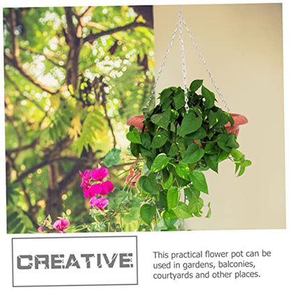 Happyyami Hanging Planter Box Plant Holder Chain Planters for Outdoor Wall-Mounted Plant Pots